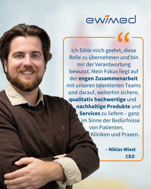 Führungswechsel bei ewimed. Niklas Wiest übernimmt die Geschäftsführung in Skandinavien.